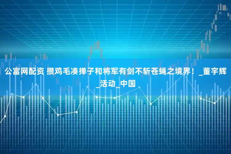 公富网配资 攒鸡毛凑掸子和将军有剑不斩苍蝇之境界！_董宇辉_活动_中国